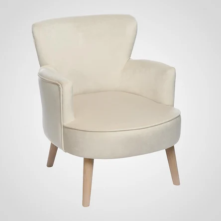 Интерьерное Бархатное Кремовое Кресло "Модерн"