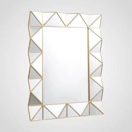 Интерьерное золотистое зеркало настенное