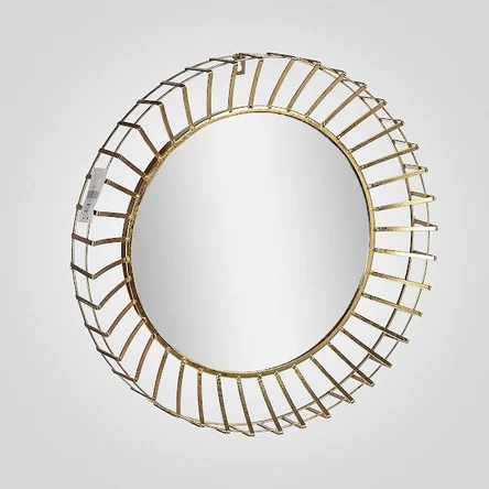 Зеркало Металлическое Дизайнерское Золотистое "Поталь"