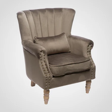 Интерьерное Бархатное Розовое Кресло c Подушкой