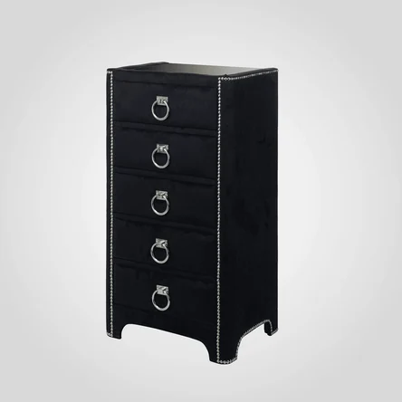 Интерьерный Комод на 5 Ящиков "Черный Бархат"